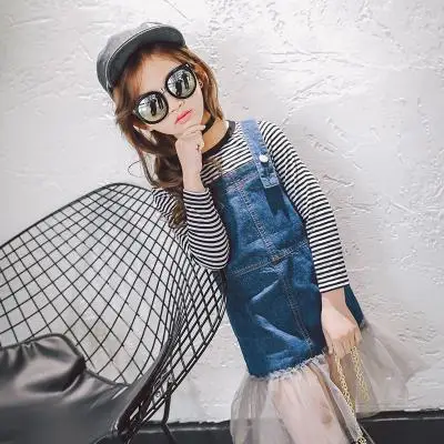 Algodão da Menina das Crianças Saias para a Primavera Roupa dos Miúdos Denim Verão Frisado Calça Jeans Saias Meninas 20 High Quality Mamãe e Bebê