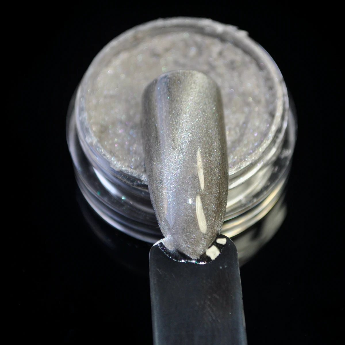 Milk White Grayy 3d Cat Eyes Glitter Nail Glitter Powder Magic