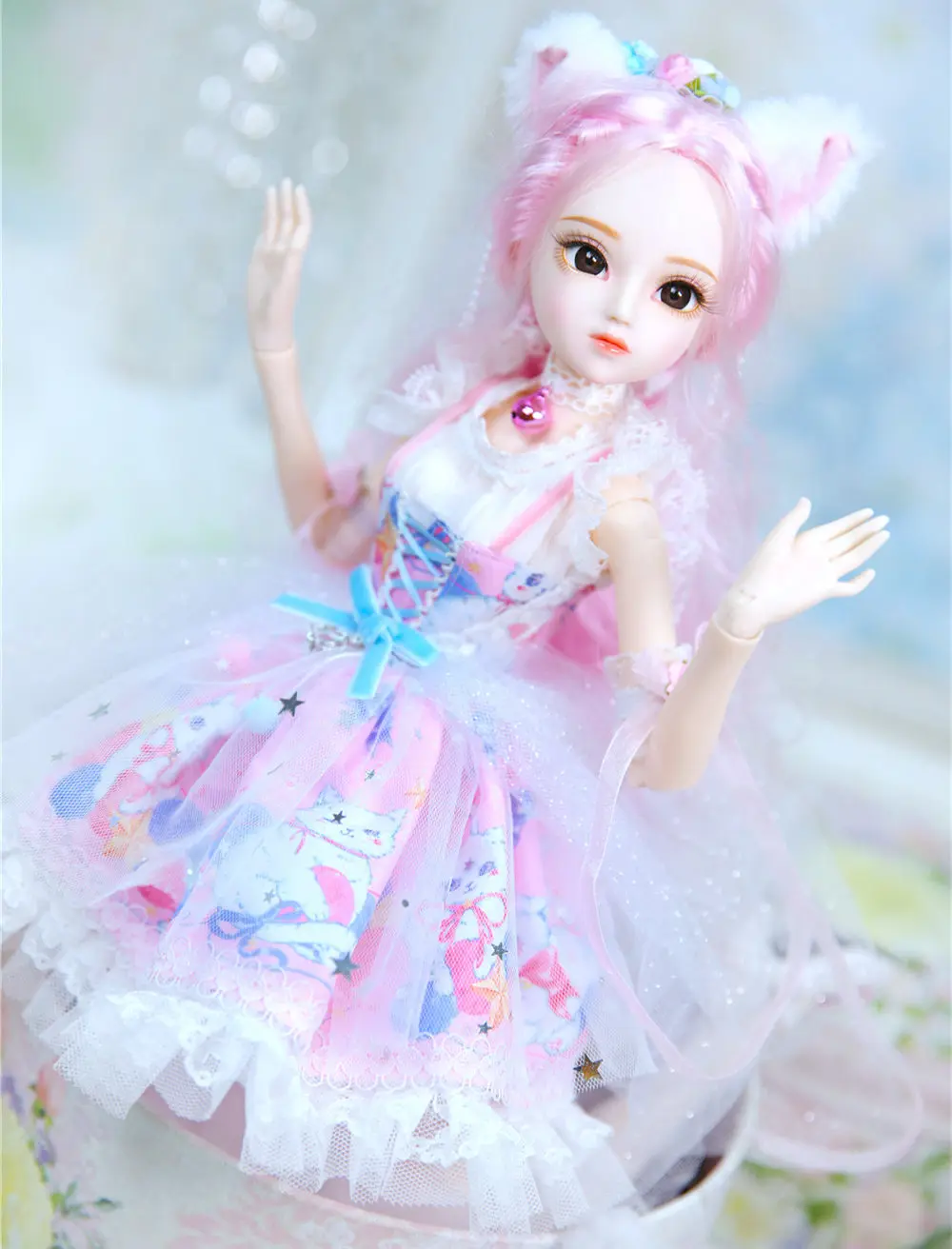 1/4 BJD Blyth кукла молочная королева имя Ребекки розовые волосы механическое соединение тела девушки ледяной, SD