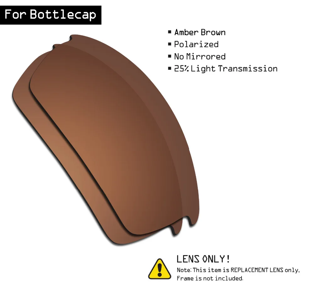 SmartVLT Polarized Sunglasses Replacement Lenses for Oakley Bottlecap - Amber Brown