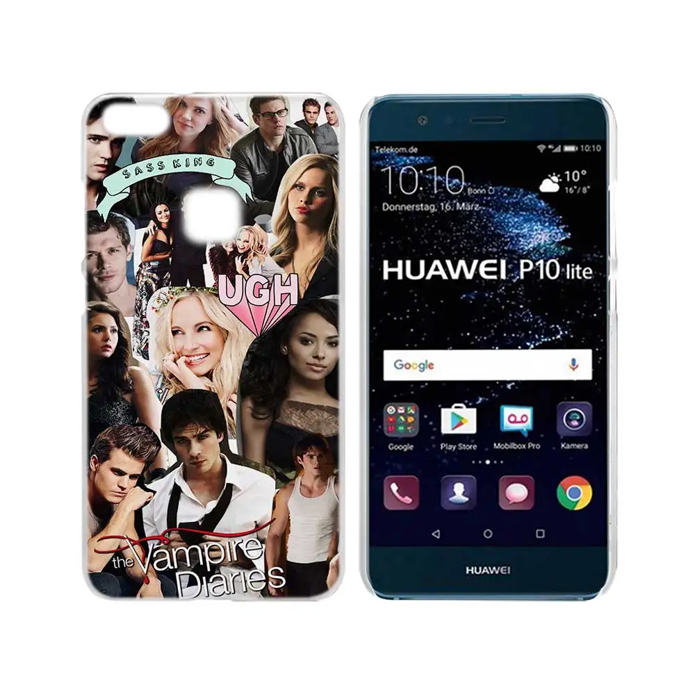 Прозрачный жесткий чехол для телефона SHELI The Vampire diaries для huawei P8 P9 P10 P20 Lite Plus Pro mate 10 Lite - Цвет: 011