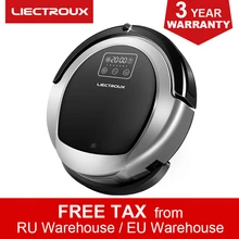 (Free all)LIECTROUX Robot Vacuum Cleaner B6009,2D Map & Gyroscope Navigation,Water Tank,with MemoryVirtual Blocker,UV Lamp