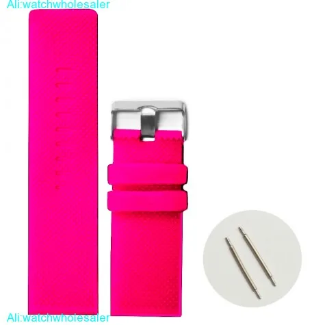 28mm Deep Pink Color Silicone Jelly Rubber Ladies Watch Band Straps WB1079K28JB