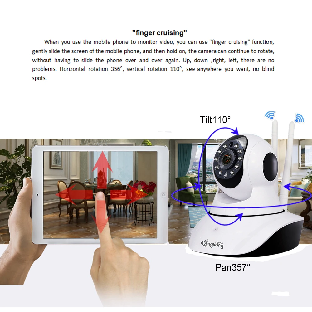 Kingkonghome 1080 P Wifi ip камера видеонаблюдения умная PTZ s Wi Fi ночное видение CCTV Аудио