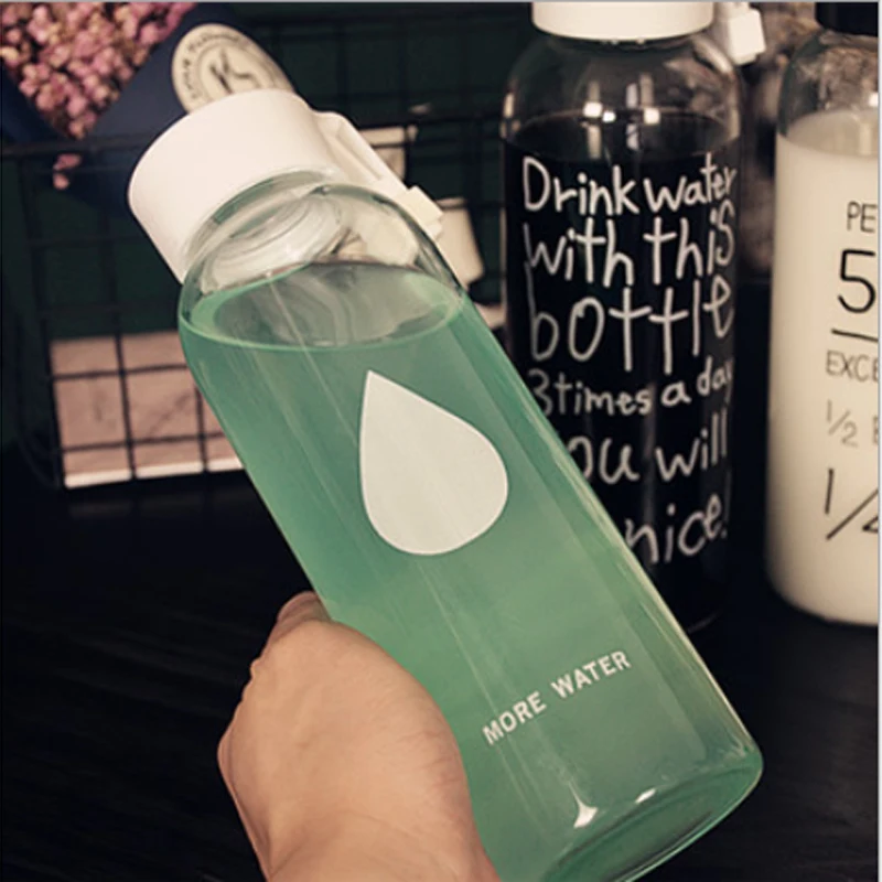 500 ML Korean Glass Bottled Water Brands Travel bottles Cute Sports