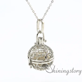 

music ball openwork essential oil jewelry diffuser lockets wholesale perfume necklace essential oil locket wholesale lava volcan