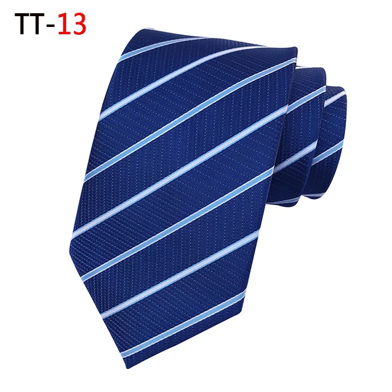 Новинка полосатый Темный галстук деловой Повседневный Шелковый роскошный мужской галстук свадебный галстук для вечеринки - Цвет: TT13