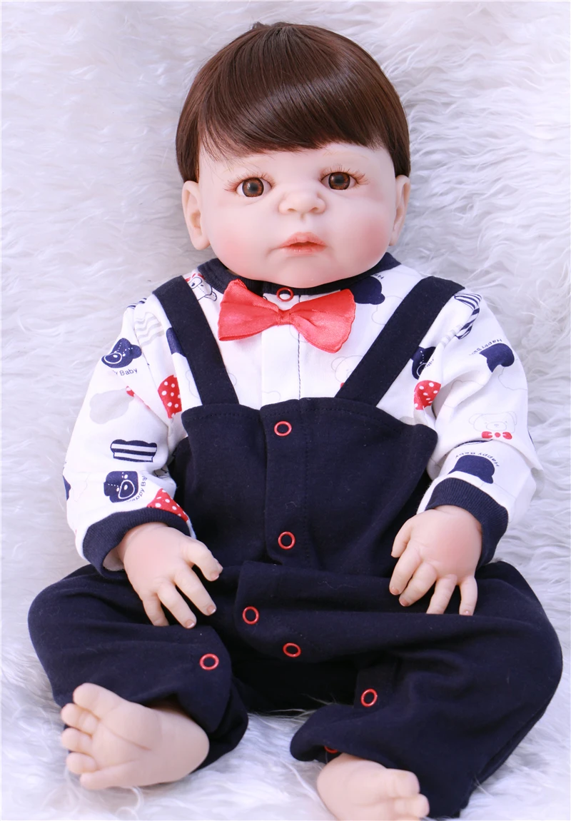 22"55cm Full Body soft Silicone Reborn Babies Dolls bebe alive boy/girl body doll stylish toy birthday bonecas kids gift