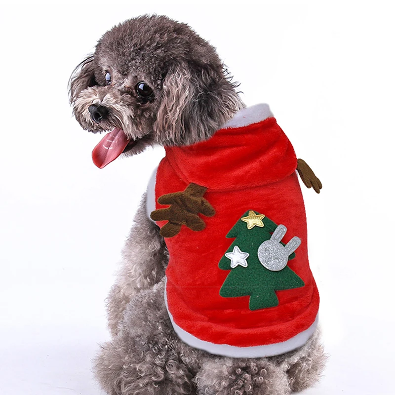Пальто для домашних животных Рождественская елка одежда костюм олень Роговая шляпа одежда год Собака Щенок 8A1331