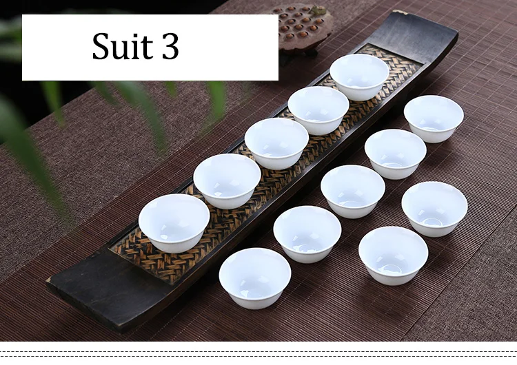 Китайские Кунг-фу чашки белая маленькая чайная чаша 12 шт. 28 мл - Цвет: 3