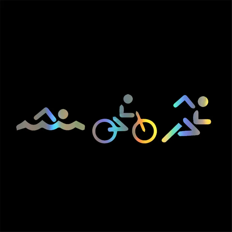 17.94.5CM Interesting Triathlon Swim Bike Run Car Stickers Personalized Custom Vinyl Decals Sticker On Car For Ford Audi BMW (3)
