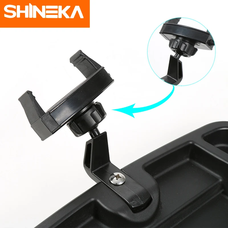 SHINEKA ABS السيارات باد حامل هاتف المحمول دعامة حامل صندوق تخزين ملصقات ل جيب رانجلر TJ 1997-2006