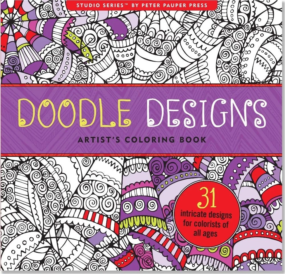 Stress Relieving Adult Coloring Book & Pencils - Patterns