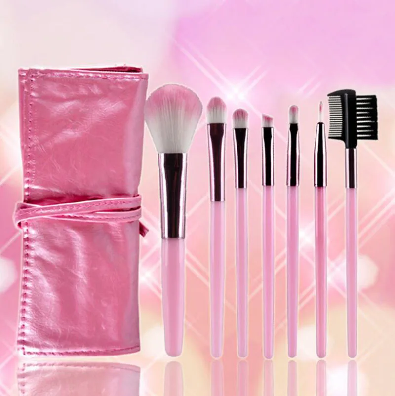 

new brand 2017 Pro 7 PCS Makeup Brush Set Tools Foundation Make Up Toiletry Kit Eyebrow Eye Shadow Brush Make Up Blush Set Hot