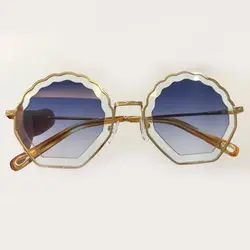 Винтаж женские солнцезащитные очки без оправы 2018 новые модные женские туфли солнцезащитные очки с коробкой упаковки Óculos De Sol FemininoHigh