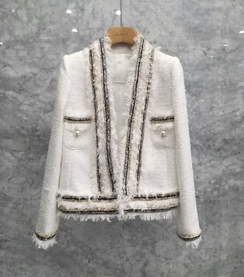 jackets basic patchwork tweed runway autumn designer simple spring brand