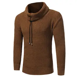 Модные зима-осень Для мужчин свитер водолазка Slim Fit Для мужчин свитера трикотажные пуловеры черный с длинным рукавом Для мужчин тянуть Homme Xxl