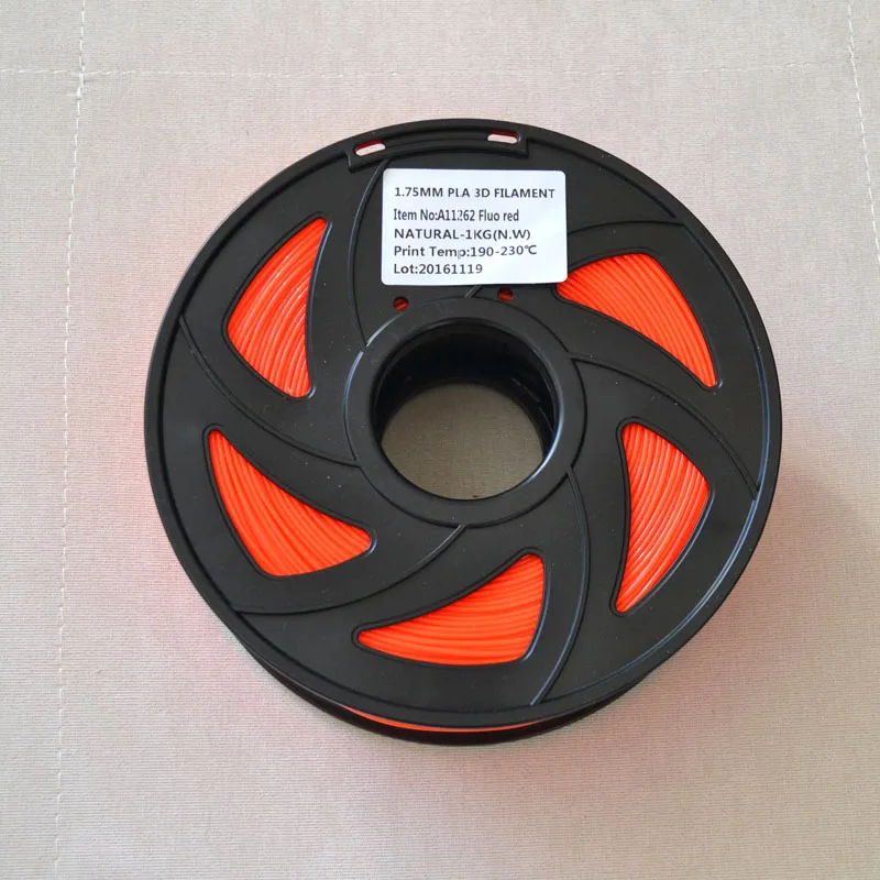 

1.75MM PLA 3D filament fluo red for printing