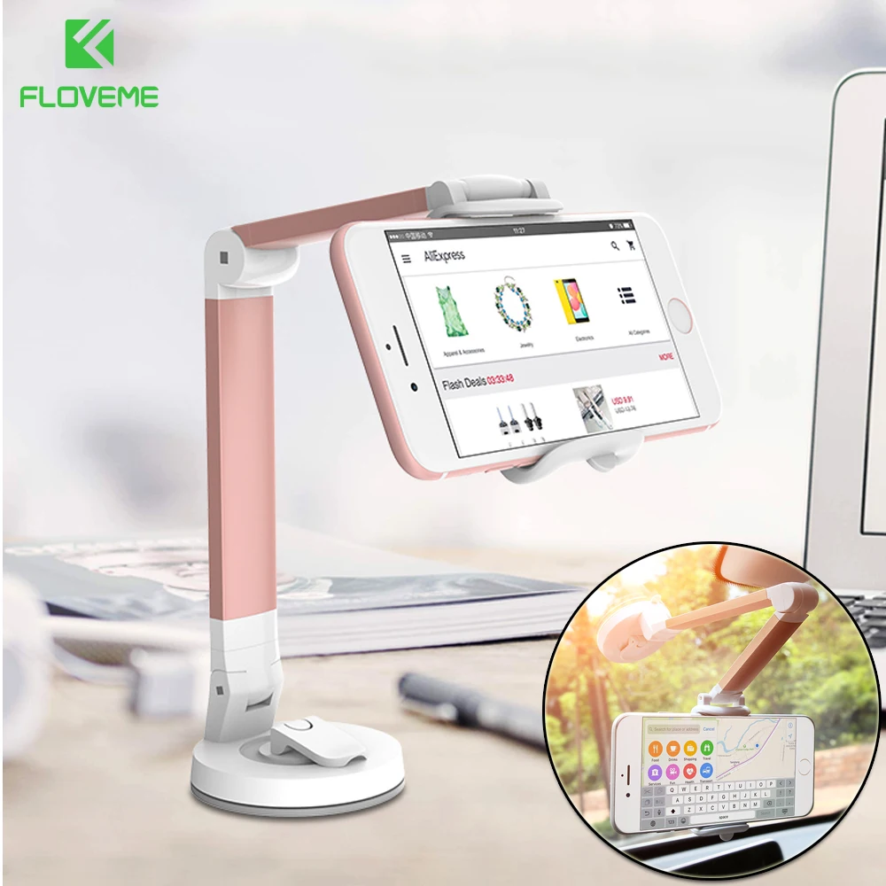 

FLOVEME Mobile Phone Holder Stand for iPhone X 8 7 plus Desktop Car Phone Holder for Samsung Xiaomi 360 Rotation Universal