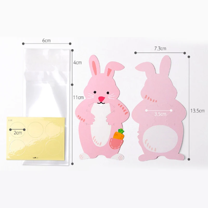 10pcs/lot Candy Box Bear Greeting Cards Birthday Party Animal Popular Baby Shower Rabbit Gift Bags Candy Bags Cute Cookie Bags