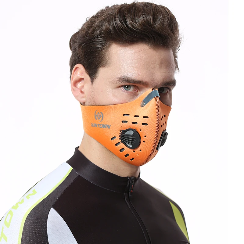 XINTOWN Мужская и женская велосипедная маска для упражнений, маска для лица с активированным углем, Пыленепроницаемая, анти-загрязняющая маска для велосипеда, маска для бега