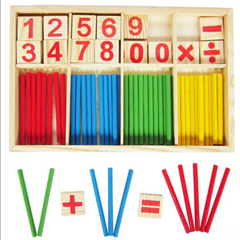 Baby Children Wooden Counting Math Game Mathematics Toys Kids Preschool
