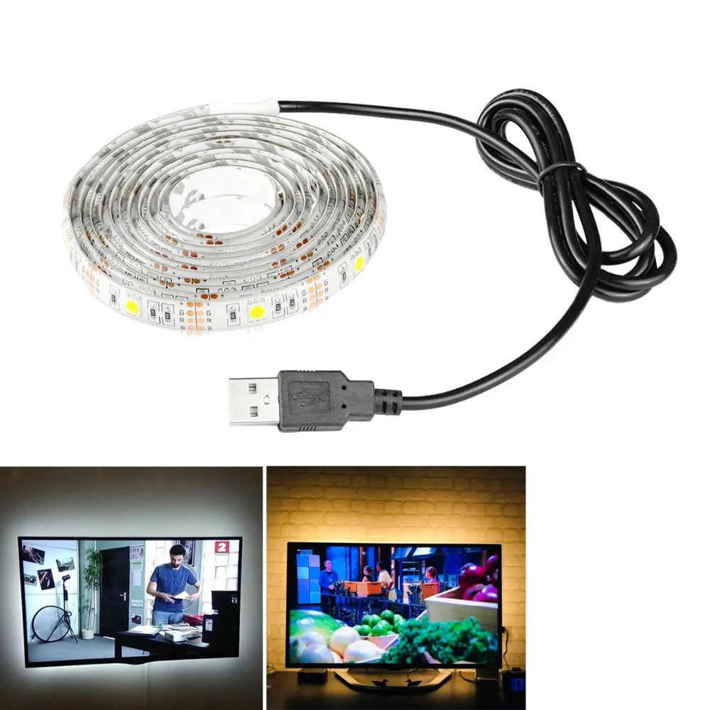 DC5V USB Светодиодная лента светильник 5050 2835 SMD гибкий светодиодный ленточная лампа 1