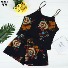 

WOMAIL 2PCS Fashion Womens Sexy Floral Printed Shorts Pants Set Body Feminino Estampado Apl19 W20d30