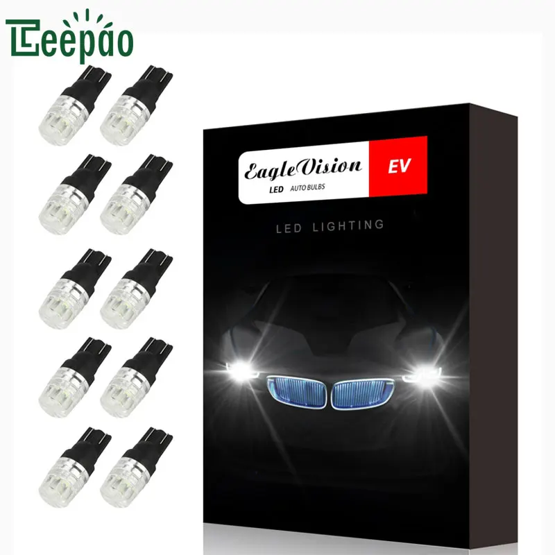 10Pcs/set T10 LED Bulbs Diamond Lens The Width Lights Side Super Bright Car Backup Lamp Tail Lamps Parking Dome Door Light | Освещение
