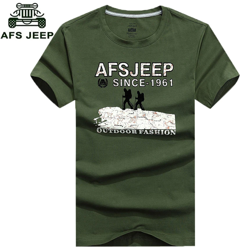 AFS JEEP Brand Clothing O Шеи Мужские Топы Тройник С Коротким Рукавом мужская ФУТБОЛКИ