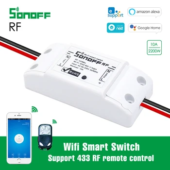 

Sonoff RF Wifi Relay Switch Module Smart WiFi Wireless Switch 433MHz RF Ewelink APP Voice Control Work with Alexa Google Home