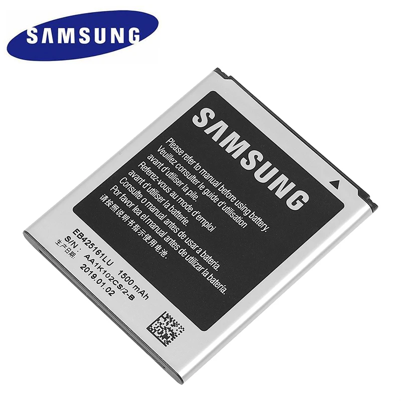 Аккумулятор Samsung EB425161LU 2 шт./Лот 1500 мАч для Galaxy S Duos S7562 S7566 S7568 i8160 S7582 S7560 S7580 i8190 i739 i669