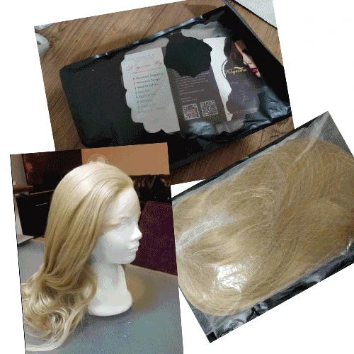 Парик блондинка для Для женщин химическое Синтетические волосы на кружеве парик длинные волнистые Тепло Сейф волокна волос парики для Для