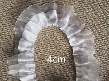

Wholesale Lot White Double Layer Ruffle Lace Trim, doll DIY sewing Craft doll dress 4cm
