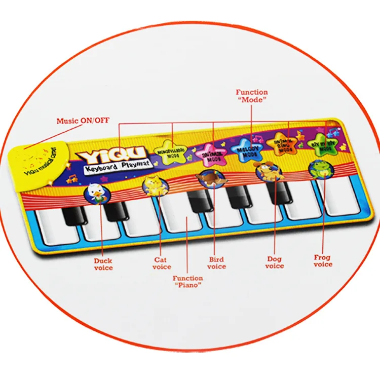 Новая детская игрушка для игры на пианино со смешной музыкой и звуками животных, коврик для ползания, развивающий подарок для детей 72*29 см