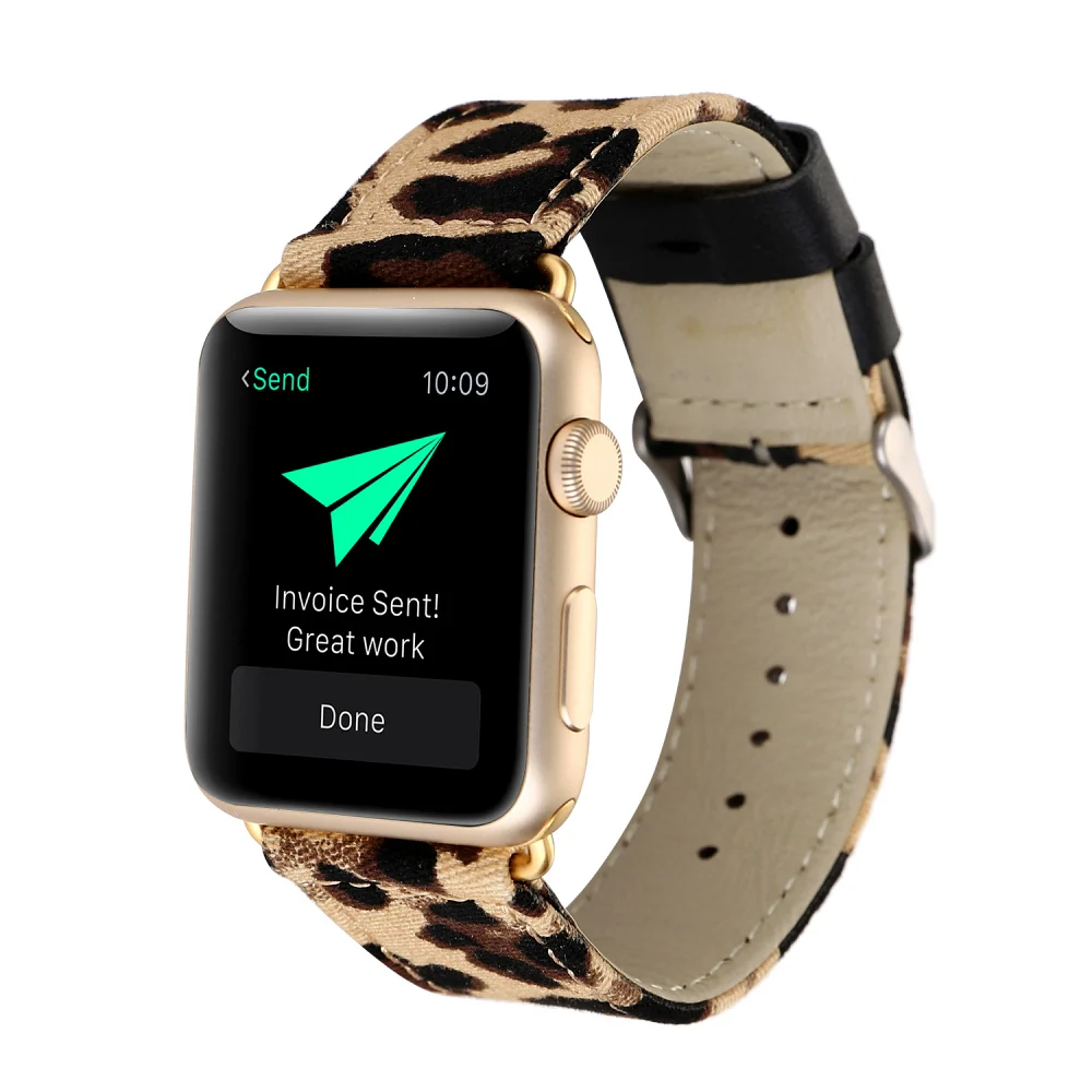 New High Quality Leopard Leather Watch Strap for Apple Watch 38mm 42mm Strap for Iwatch band Series 1 2 Watchbands Accessories apple-bands-series- : image New High Quality Leopard Leather Watch Strap for Apple Watch 38mm 42mm Strap for Iwatch band Series 1 2 Watchbands Accessories apple-bands-series-