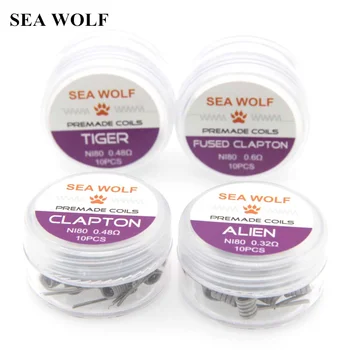

SEA WOLF NI80 Alien Clapton Coil Fused Clapton Tiger Vape Resistance Prebuilt Coil for Electronic Cigarette RDA RDTA Atomizer