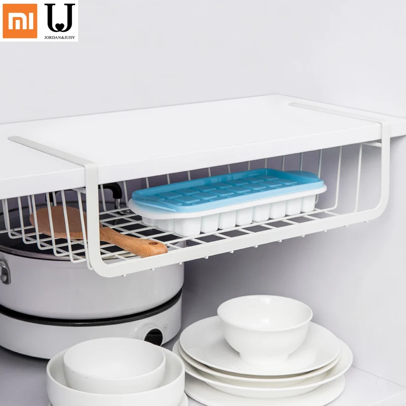 

Smart Home Xiaomi Hanging Under Shelf Storage Iron Mesh Basket Cupboard Cabinet Door Simple Wrought Desk Rack Desktop