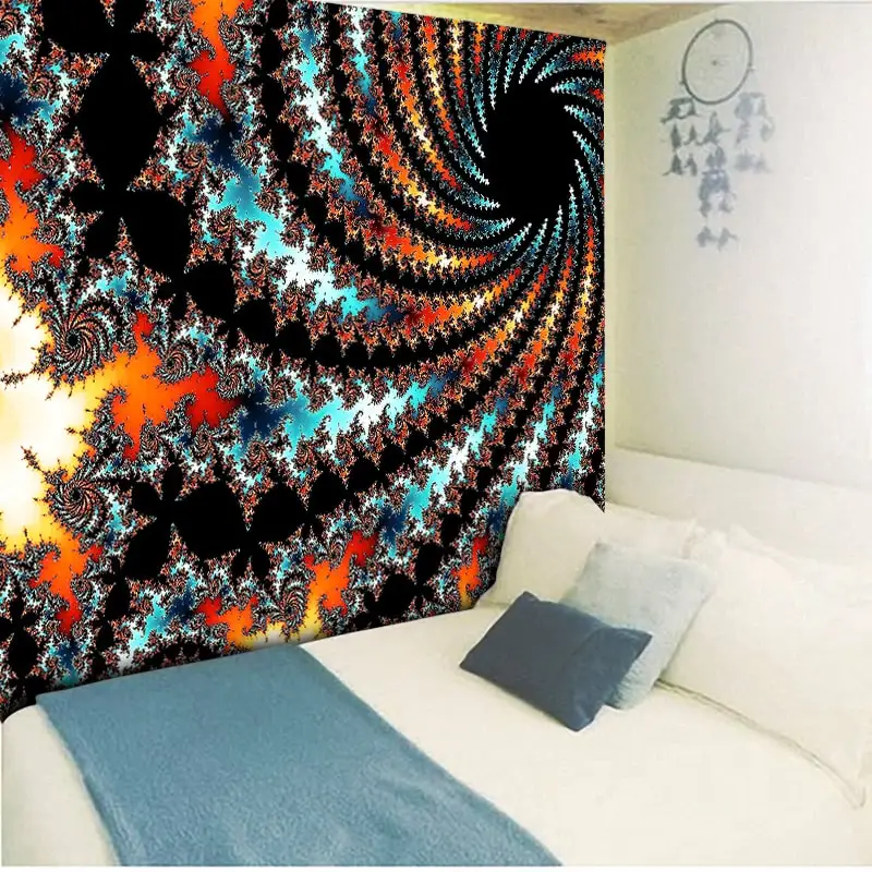 Настенный гобелен с изображением мандалы, большие настенные гобелены в стиле бохо, декоративный гобелен для дома, абстрактный вихрь, 3D художественный ковер, одеяло, коврик для йоги