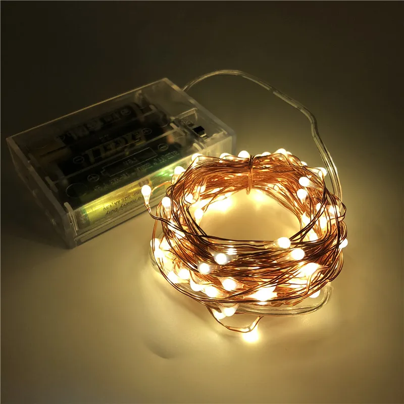 New 2M 5M 10M Copper Silver Wire LED String lights Waterproof Holiday lighting For Fairy Christmas Tree Wedding Party Decoration New 2M 5M 10M Copper Silver Wire LED String lights Waterproof Holiday lighting For Fairy Christmas Tree Wedding Party Decoration