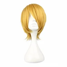 MCOSER 32 см короткий блонд мужской синтетический парик для косплея высокотемпературное волокно WIG-262A