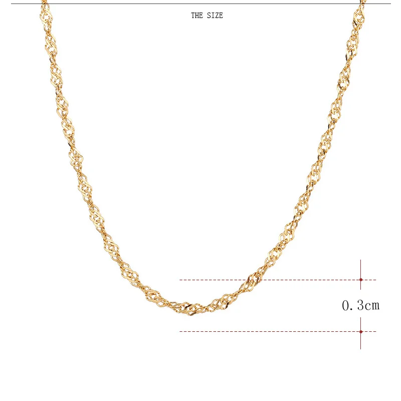 CACANA Stainless Steel Chain Necklaces For Man Women Gold Silver Color For Pendant Water Wave Donot Fade Jewelry A1297