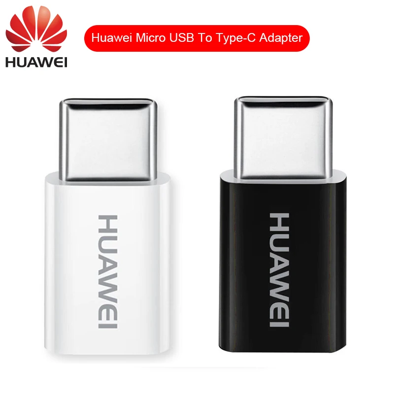 

Huawei Micro USB to Type C Converter Adapter Original Mate 20 P 30 Pro 10 Plus Honor note 10 P9 Type-C Cable Charger white black