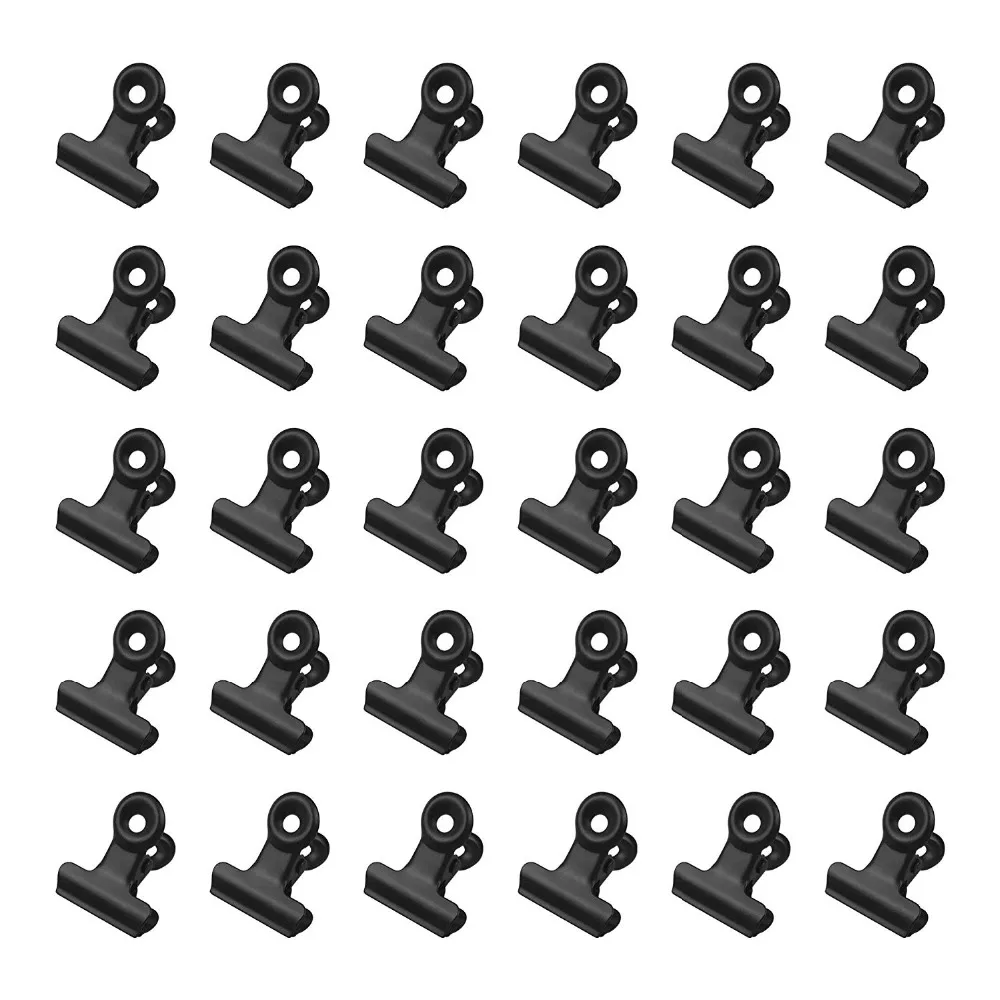 XRHYY 30 Pack 22mm Metal Hinge Clips Bulldog Clips Money Binder Paper Clips Clamps For Picture Photos Home Office Collating