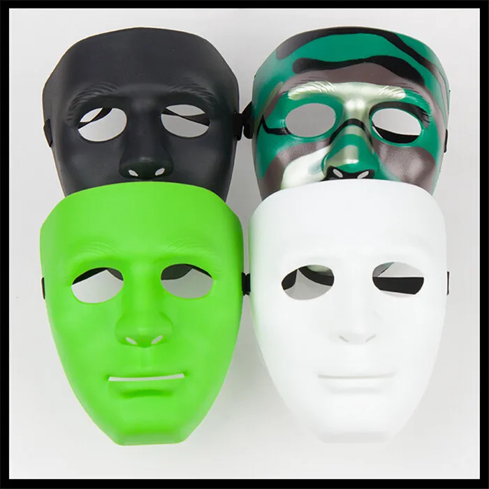 

Free shipping 5 pcs/lot Hip-hop JabbaWockeeZ White Mask Whole Face PVC Plain Costume Party Cosplay Dance Crew for WOMAN