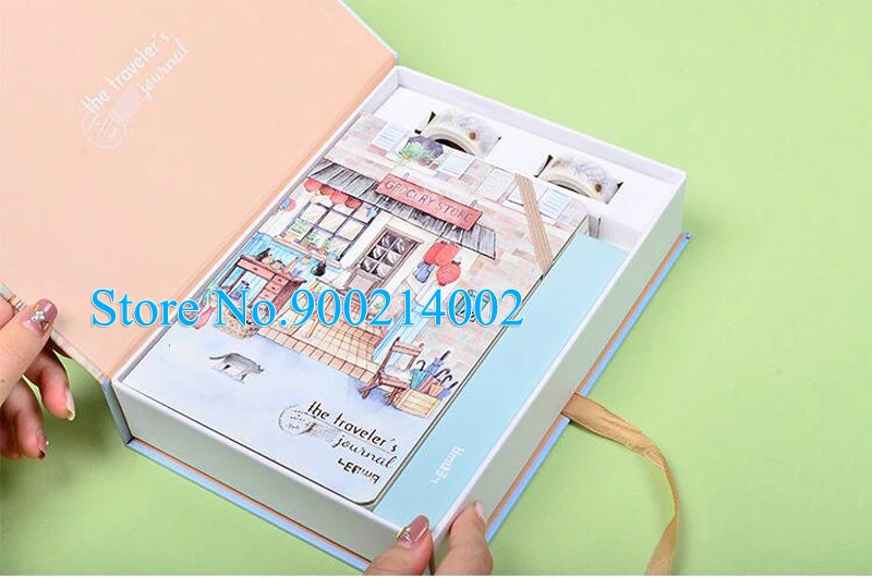 

DIY Notebook Set Kawaii Cute Planner Organizer Personal Travel Diary Journal Storage Box & Pen & Tape Home Office Decoration