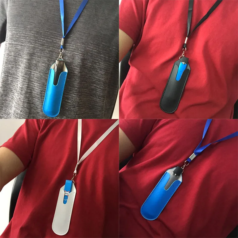 

Electronic cigarette recording pen MP3 PU leather carrying lanyard bag POD portable cover case for vape EGO JUU JUL REXL 50pcs