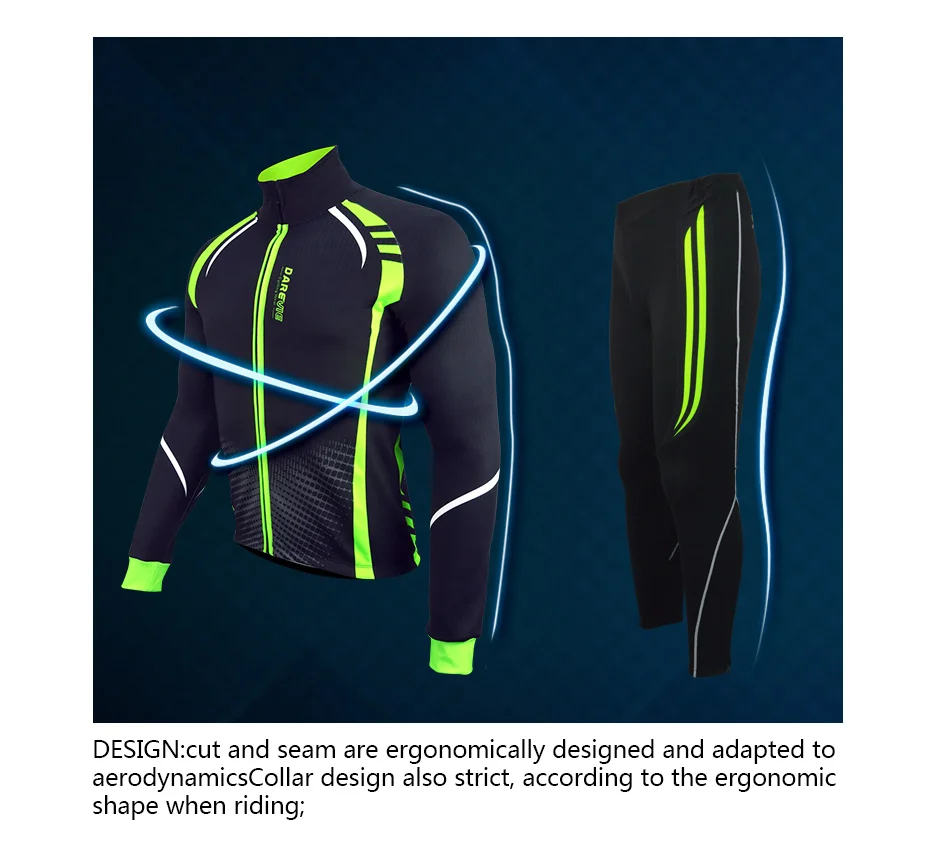 Dareive термокомплект для велоспорта, водонепроницаемая ветрозащитная велосипедная куртка, дышащие велосипедные штаны, велосипедные костюмы, комплект одежды для велоспорта