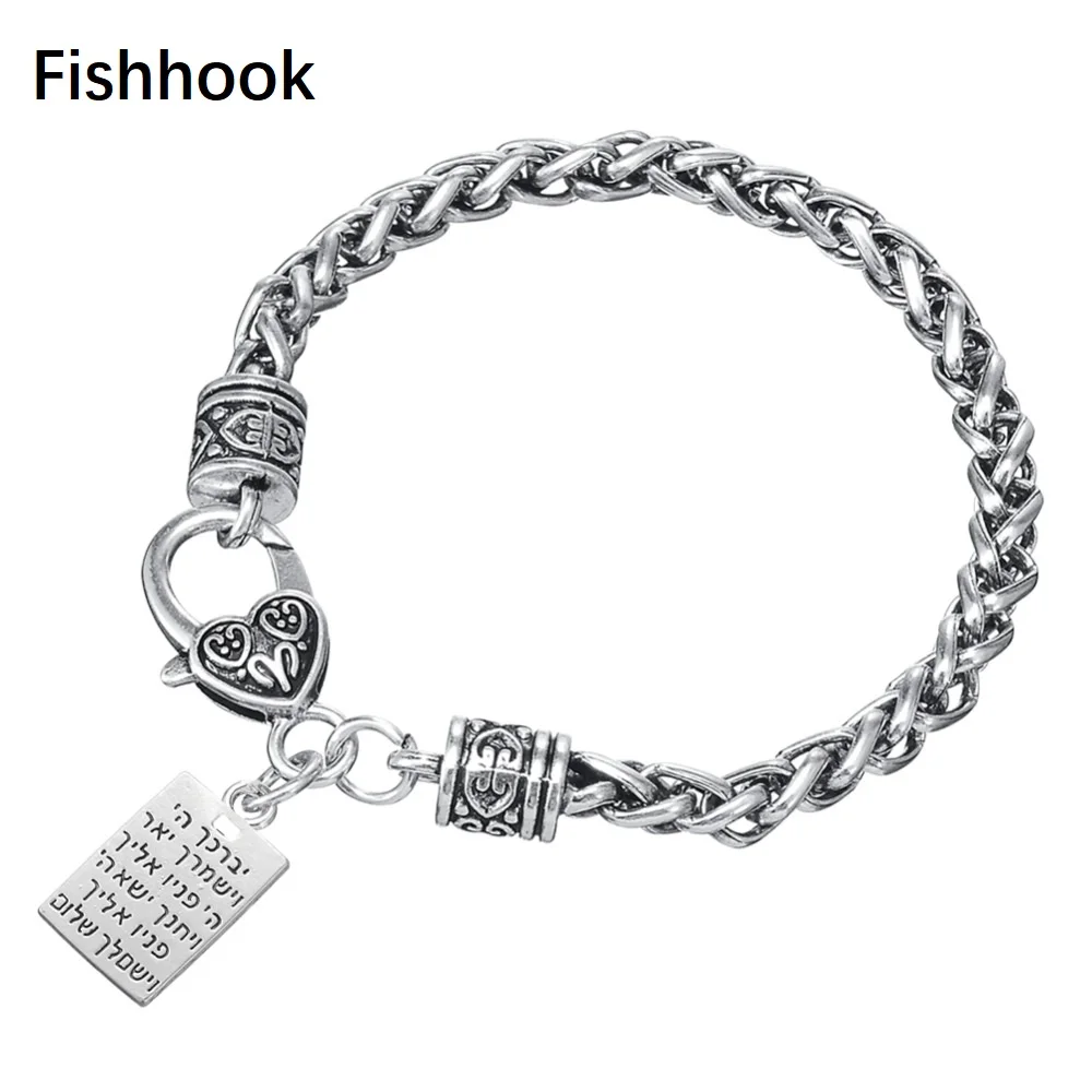 

Fishhook Square Judaism Letters Wiccan Jewelry of Charm Bracelet For Men
