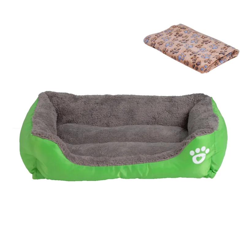 Pawstrip карамельный цвет кровать для собаки мягкая подушка для щенка зимняя теплая кровать для кошки диван для домашних животных, кровать для собак чихуахуа Лабрадор кровать для собаки одеяло - Цвет: Green
